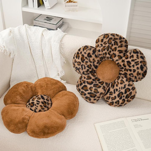 2 Estilos de Almohadas de Peluche <span class=keywords><strong>con</strong></span> Estampado de Leopardo, Juguete de Peluche Suave, Cojín Decorativo para el Hogar, Cojín <span class=keywords><strong>con</strong></span> Forma de Flor para Cama o Sofá - Product Image 1