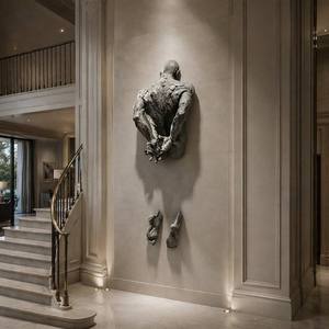 Escultura de Pared Masculina en Bronce Fundido a Mano, "<span class=keywords><strong>La</strong></span> <span class=keywords><strong>Lucha</strong></span> Silenciosa", Estatua de Bronce - Product Image 3