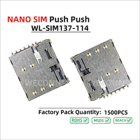 WECONN WL-SIM137-114 6PIN+1 H=1,37mm Push-Push Mit Erkennungsschalter Nano-SIM-Karten-Anschlussbuchse Anpassbarer IC-Karten-Anschluss