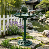 Promotion : Bain d'oiseaux d'extérieur avec support, mangeoire à oiseaux en plastique style antique pour oiseaux sauvages, décoration de jardin
