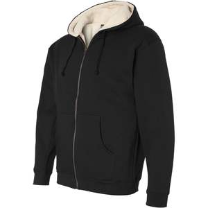 2025 EXP40SHZ Sudadera con capucha con cremallera completa Sherpa Forrado Negro sólido/Natural XL Tamaño con bordado 3D - Product Image 1