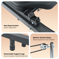 Reformer Pilates Professionnel Durable avec Main Courante Multi-Positions, Machine de Pilates Pliable pour Studio, Système de Cordes Réglables pour le Corps
