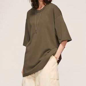 Men's Wear 305G Cotton Heavy Short Sleeve Spring Summer New Shoulder Solid Color Street Style Oversize <b>T</b>-shirt - Product Image 2