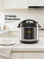 Cuisinière à pression électrique programmable avec écran LED, commande numérique, boîtier en acier inoxydable, capacité de 6 L, 18 fonctions en 1 pour la maison