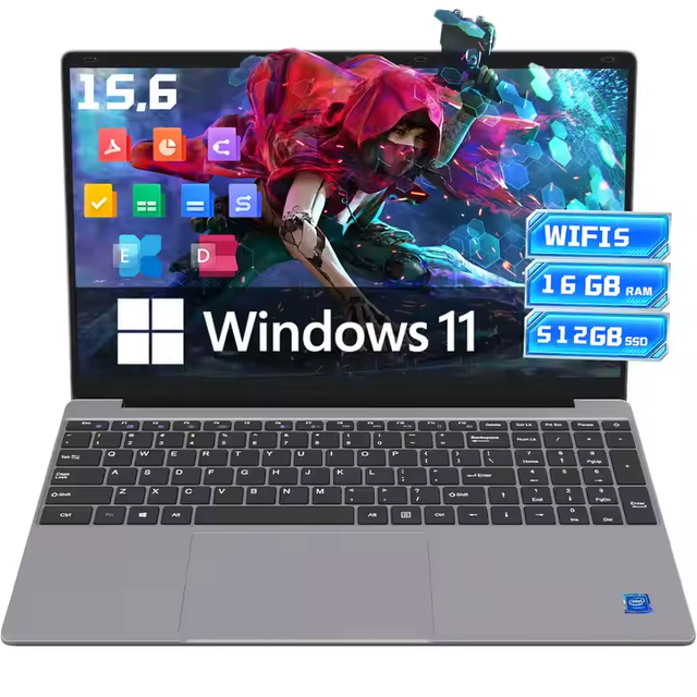 New 15.6" Business Laptop Intel Core I7 12GB RAM 120Hz Display WiFi 6 Windows 11 SSD UK English Keyboard For Business