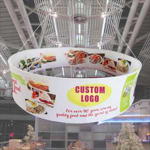 Bannière publicitaire circulaire suspendue au plafond, impression personnalisée, bannière suspendue pour magasin, bannière suspendue personnalisée pour salon professionnel - Product Image 1