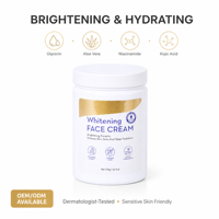Crema Facial Nocturna Blanqueadora e Iluminadora, Botella de 750g con Niacinamida, Aloe Vera y Ácido Hialurónico, Humectante para Uso Doméstico