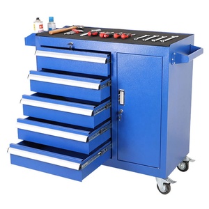 מגירה תחתונה במוסך כבדה ניידת כפולה סלסול ארון כלי עגלת כלי ארון סדנה עגלה - Product Image 3