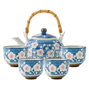 Juego de Té Japonés de Cerámica con Tetera y Taza, Juego de Té Azul y Blanco para Adultos - Product Image 6