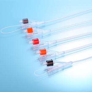 Disposable Sterile 100% Silicone Coated Foley Catheter Two-Way Standard Type Fr12-30 Rubber/Plastic Valve 390-400mm