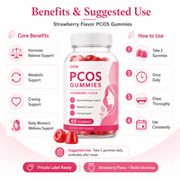 Gummies de soutien SOPK en marque blanche, vente en gros, OEM, supplément d'équilibre hormonal pour femmes, bien-être métabolique, fabricant de gummies