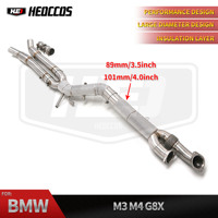 Tubo de Escape de Alto Rendimiento de 3.5 Pulgadas de Diámetro, Tubo Intermedio de Igual Longitud, Tubo Delantero de Igual Longitud para BMW M3/M4 G8X (G80/G82/G83) 3.0T 2021-2023