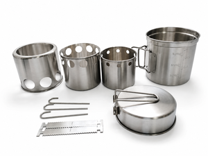 Réchaud à bois compact NBT pour l'extérieur et ensemble de cuisson, réchaud à bois <span class=keywords><strong>portable</strong></span> léger, kit de cuisine de camping - Product Image 2