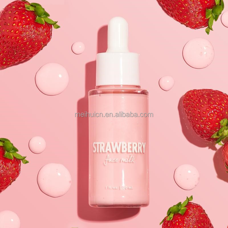 OEM Whitening Brightening Moisturizer Exfoliator Face Serum Face Scrub Face Oil Strawberry Skin Care Gift Set