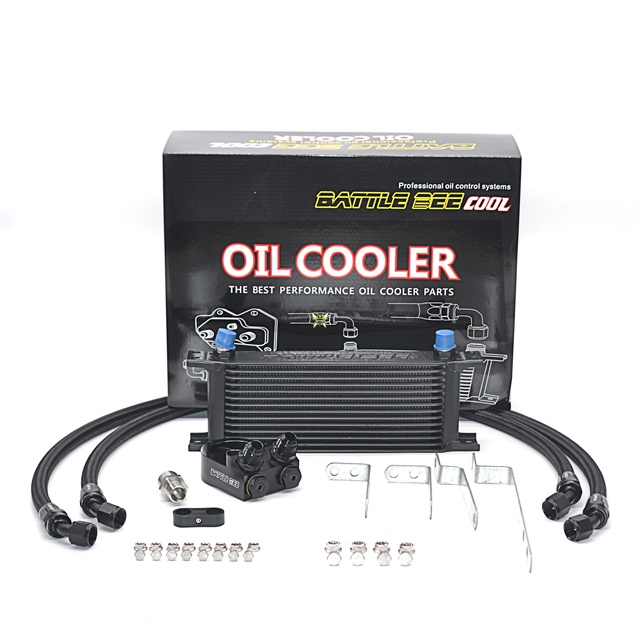 SYPES Modified Car Engine Black Radiator Oil Cooler Kit Thermostat Equipment for Volkswagen Audi EA211