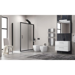 Kamalu KFN5000SN Box Doccia Senza Telaio 70x140 cm Vetro Nero Opaco Telaio in Acciaio Inox Porta Scorrevole per Bagno - Product Image 6