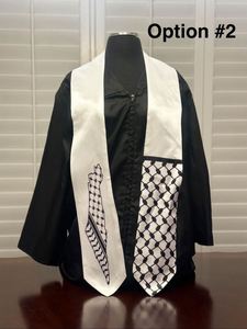 Estola de Graduación Personalizada de Satén con Mapa de Palestina y Diseño Árabe Arafat Keffiyeh, Oferta con Descuento - Product Image 3