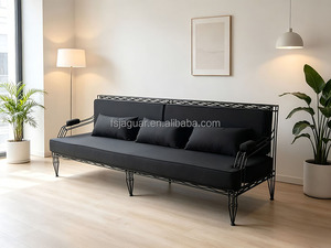 Conjunto <span class=keywords><strong>de</strong></span> sala <span class=keywords><strong>de</strong></span> estar minimalista moderno <span class=keywords><strong>de</strong></span> mediados <span class=keywords><strong>de</strong></span> siglo, <span class=keywords><strong>de</strong></span> hierro trenzado hueco, para apartamento o <span class=keywords><strong>centro</strong></span> comercial, que incluye sofá individual, sofá <span class=keywords><strong>de</strong></span> tres plazas y <span class=keywords><strong>centro</strong></span> a juego. - Product Image 3
