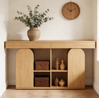 Armoire de présentation vintage en bois pour entrée, meuble design pour salon, table d'entrée murale