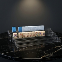 GY 4 pièces Règle de Mahjong en acrylique en forme de U, mini support de tuiles portable, accessoires de jeu pour voyage et dortoir, modèle emballé en boîte en carton