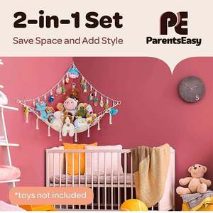 <b>Toy</b> Storage <b>Hammock</b> Organizer Wall Sling Corner <b>Toy</b> <b>Hammock</b> Net Mesh Organizer Stuffed Animals or Children's <b>Toys</b> for Bedroom - Product Image 6