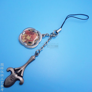 Breloque de téléphone en métal avec personnage d'anime imprimé, pendentif en alliage époxy, chaîne décorative, accessoire mobile - Product Image 2