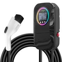 Station de recharge domestique intelligente 7 kW 32 A Type 2 Wallbox IEC 62196-2 Chargeur AC Niveau 2 avec contrôle par application et RFID pour véhicules électriques européens