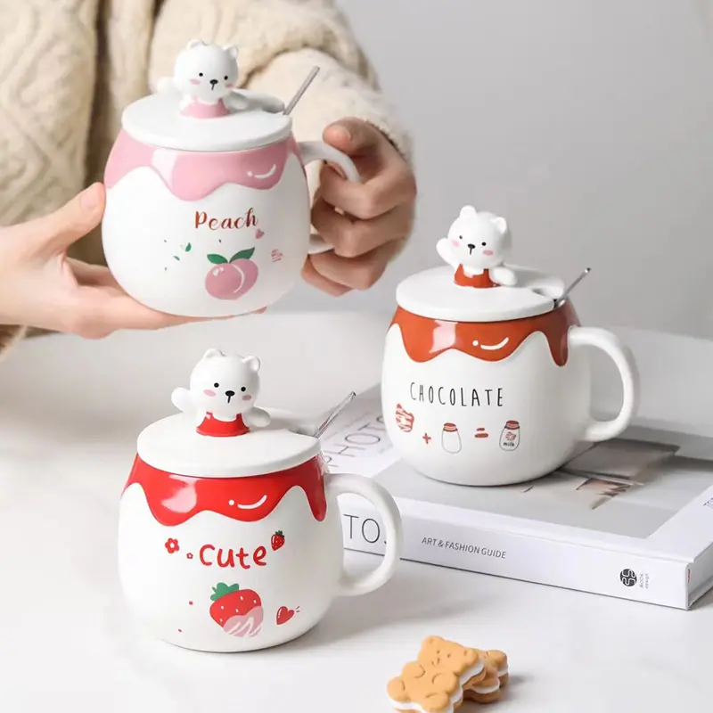 personalized cartoon shape stylish mugs korean style office mug kawaii cute cartoon cup