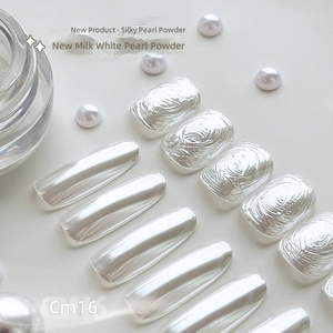 Poudre de paillettes Hailey Australian White Pearl Effet Aurore pour Nail Art 2026 Nouvelle Arrivée Voie Lactée Miroir Magique Ultra-Brillant Doux - Product Image 1