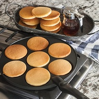 Poêle à Frire Multifonction Antiadhésive pour Gaufres et Mini Crêpes avec Fond Diamètre Motif Smiley Mignon, Compatible Plaques Électriques