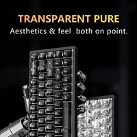 Keycaps PC Kristal Jernih 136 Tombol Profil Cherry untuk Keyboard Gaming Mekanik Set Keycap Transparan Kristal