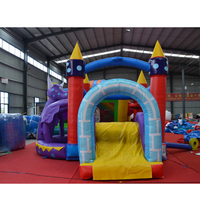 Château gonflable commercial pour enfants avec toboggan, structure gonflable géante personnalisée pour parc d'attractions en plein air