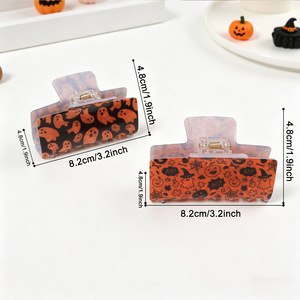 Fermaglio per capelli a forma di teschio di <span class=keywords><strong>ragno</strong></span> fantasma a tema Halloween, clip a squalo con logo personalizzato, fermaglio per acconciature a coda di cavallo <span class=keywords><strong>da</strong></span> donna, accessori per capelli - Product Image 3