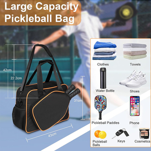 Sac de transport personnalisé pour raquettes de tennis et de pickleball pour femmes, grand format, avec support pour raquettes de squash et de balle, construction durable - Product Image 4