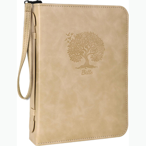 Free Sample PU Leather Waterproof Large <b>Bible</b> <b>Case</b> <b>For</b> Women Carrying Book <b>Case</b> With Handle Debossed Floral Design <b>Bible</b> Bags - Product Image 1