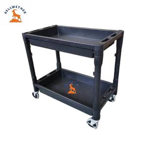 Carrito de Servicio Resistente de Plástico con Bandeja Profunda y Ruedas para Almacenamiento y Transporte de Herramientas de Limpieza en Almacenes - Product Image 2