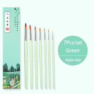 Juego de 7 pinceles de pintura acrílica de punta redonda profesional, pinceles de artista para acuarela y pintura al óleo - Product Image 4