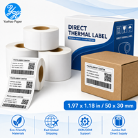 Étiquette thermique autocollante en papier thermique 50x30mm, rouleau d'étiquettes thermiques directes à revêtement supérieur, auto-adhésives pour codes-barres et entrepôts