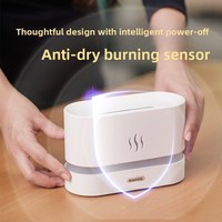 Diffuseur d'arômes à effet flamme, humidificateur à LED 7 couleurs, brume froide ultrasonique, huile essentielle, simulation de feu réaliste pour la maison