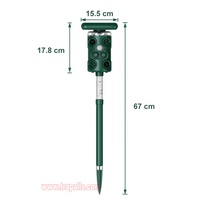 Répulsif solaire/à piles pour animaux, détecteur infrarouge à ultrasons, écologique, anti-serpents et anti-souris, lampe de jardin