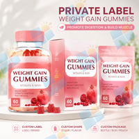 Gummies OEM pour la prise de poids, marque privée, supplément de soutien à la masse musculaire, vitamines gommeuses à croquer, formule personnalisée, fabricant
