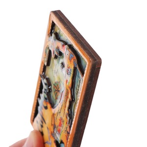 Imán de nevera de madera con doble capa y recubrimiento epóxico 3D personalizado, paisaje de <span class=keywords><strong>Polonia</strong></span>, recuerdo grabado con láser, forma magnética - Product Image 6