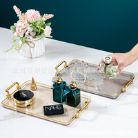Plateau de service alimentaire en plastique écologique avec poignées Plateau de table basse décoratif pour la maison Assiette gravée Plat pour la fête