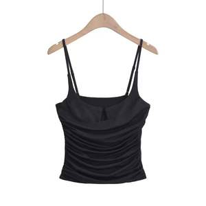 Haut bustier en dentelle florale pour femme, avec taille froncée, sans couture, à bretelles, style débardeur court, coupe ample, idéal pour les soirées. - Product Image 5