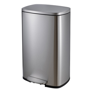 13 Gallon 50L aço inoxidável Reciclagem Pedal Bin Resíduos retangular Kitchen Trash Can