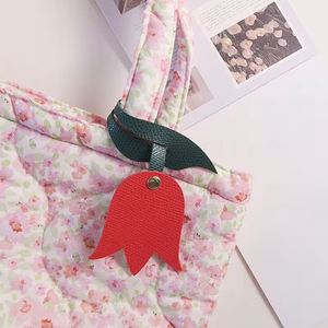 PU Leather Flower Tulip-shaped <b>Charms</b> Pendant Fashionable Leather <b>Bag</b> Accessory Household Keychain Handbag Purse Wallet Pendant - Product Image 1