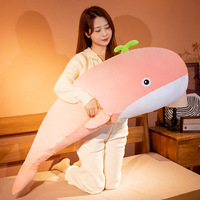 Groothandel Schattige Dolfijn Grote Zee Dier Knuffel Knuffel Dier Kawaii Blauwe Haai Kussen Voor Kinderen Verjaardagscadeau Pluche Speelgoed