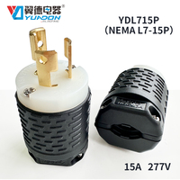 Enchufe de Extensión de Cobre/Nylon NEMA L715P 15A 277V para Conexión de Generador Eléctrico Industrial de Alta Potencia