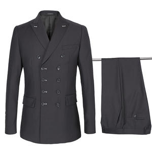 Costumes pour hommes Slim Fit Nouveau <span class=keywords><strong>Costume</strong></span> <span class=keywords><strong>De</strong></span> Mode À Double Boutonnage Peake Revers <span class=keywords><strong>Bleu</strong></span> Marine Noir Mariage <span class=keywords><strong>Marié</strong></span> Parti Bal Skinny <span class=keywords><strong>Costume</strong></span> - Product Image 1