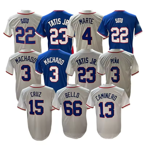 Maglia da Baseball WBC 2026: Uniforme Ricamata Juan Soto 22, Tatis Jr 23, Manny Machado 3 - Vendita all'Ingrosso - Product Image 1